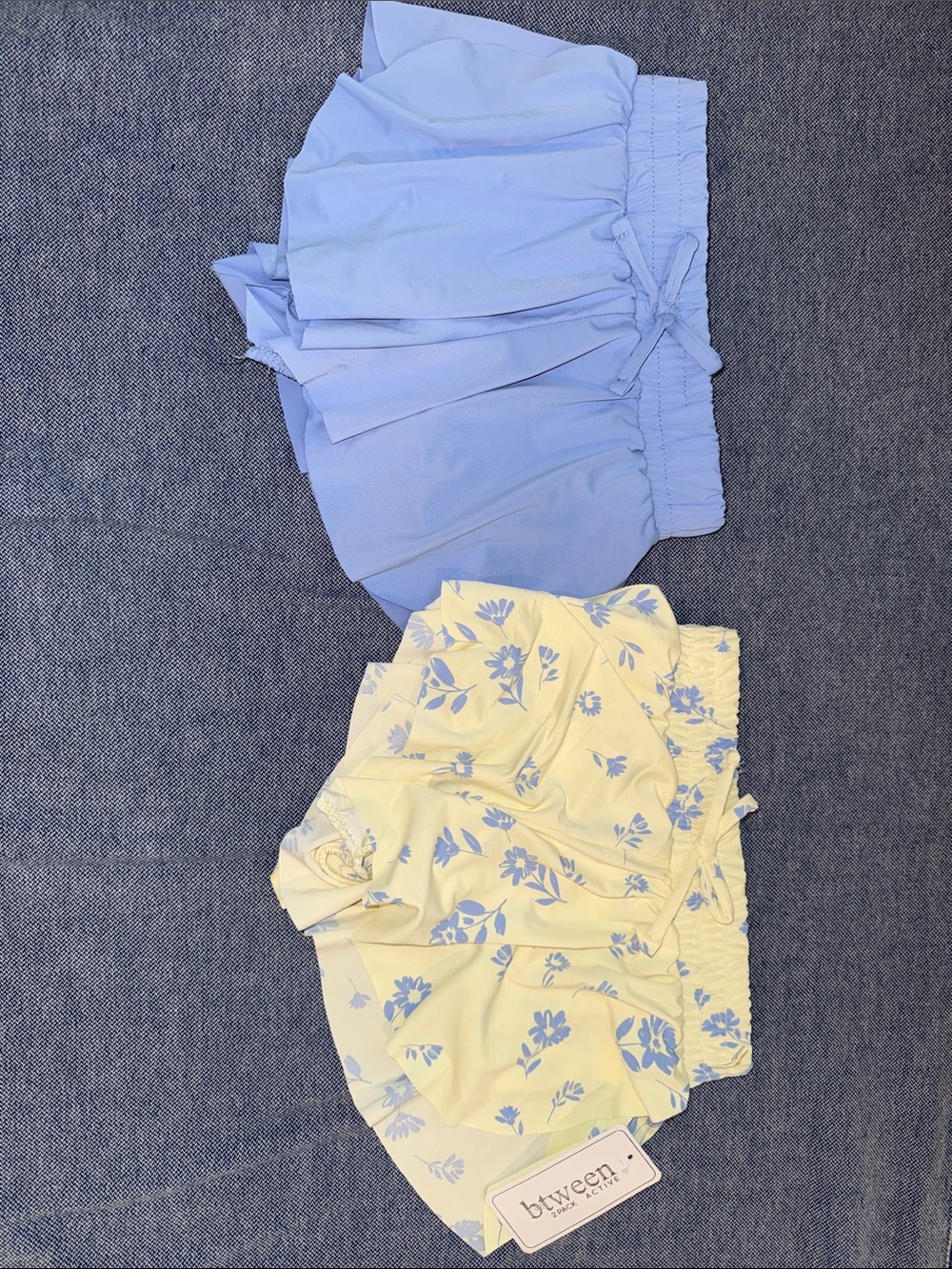 btween Pastel Blue Ruffle & Pale Yellow Floral Toddler Shorts Set